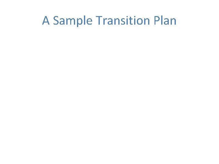 A Sample Transition Plan 