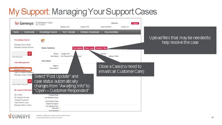 My Support: Managing Your Support Cases Upload files that may be needed to help My Support: Managing Your Support Cases Upload files that may be needed to help