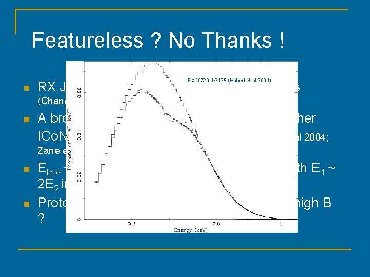 Featureless ? No Thanks ! RX J 0720. 4 -3125 (Haberl et al 2004)