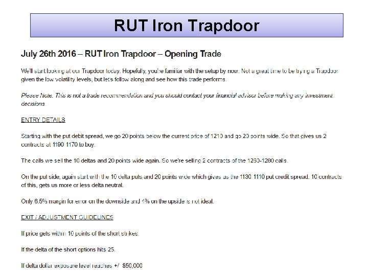 RUT Iron Trapdoor 