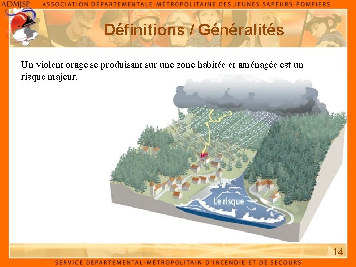 Définitions / Généralités Un violent orage se produisant sur une zone habitée et aménagée