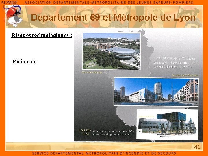 Département 69 et Métropole de Lyon Risques technologiques : Bâtiments : 40 