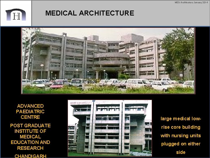 MED Architecture January 2014 MEDICAL ARCHITECTURE ADVANCED PAEDIATRIC CENTRE POST GRADUATE INSTITUTE OF MEDICAL