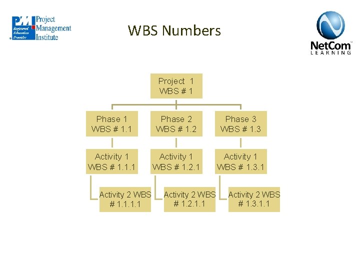 WBS Numbers Project 1 WBS # 1 Phase 1 WBS # 1. 1 Phase