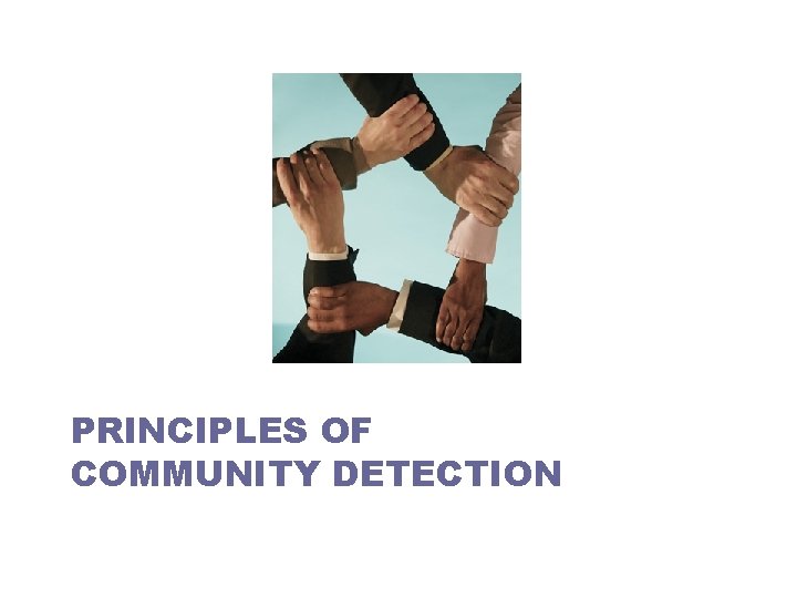 PRINCIPLES OF COMMUNITY DETECTION 
