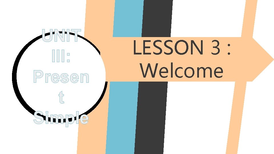 UNIT III: Presen t Simple LESSON 3 : Welcome 