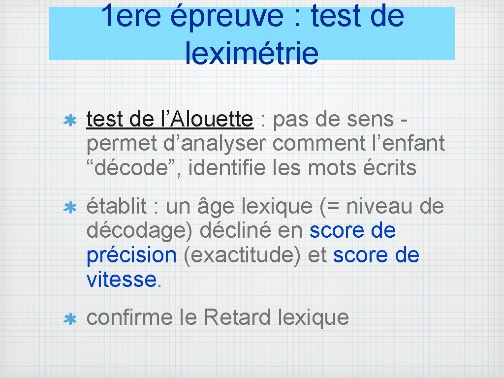 ODEDYS Outil de Dpistage de la Dyslexie Dr