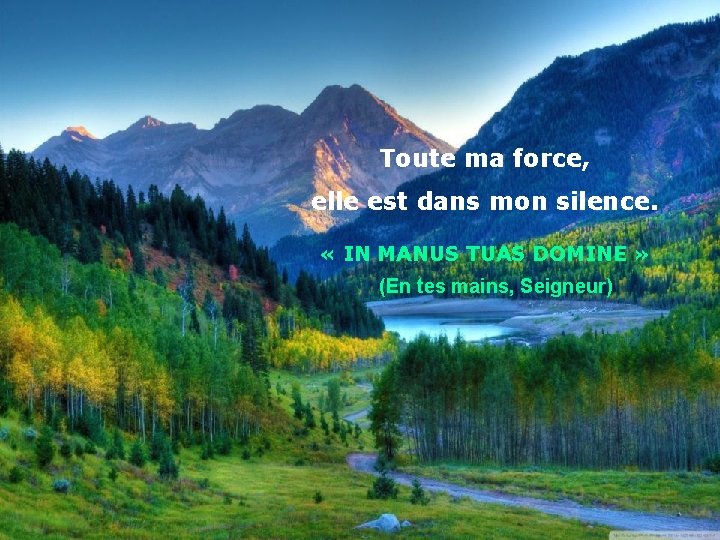 Toute ma force, elle est dans mon silence. « IN MANUS TUAS DOMINE »