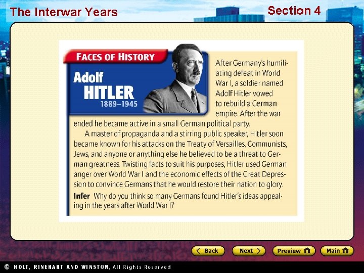 The Interwar Years Section 4 