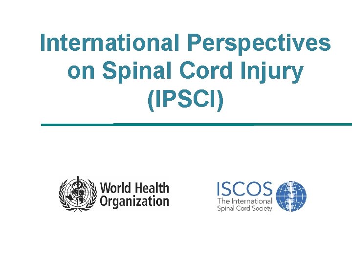 International Perspectives on Spinal Cord Injury (IPSCI) 