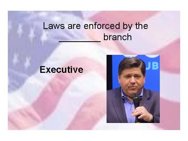 Laws are enforced by the ____ branch Executive 