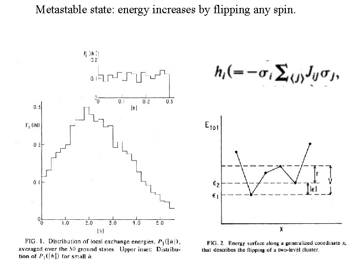 Metastable state: energy increases by flipping any spin. 