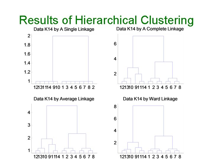 Results of Hierarchical Clustering 