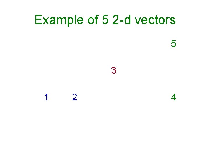 Example of 5 2 -d vectors 5 3 1 2 4 