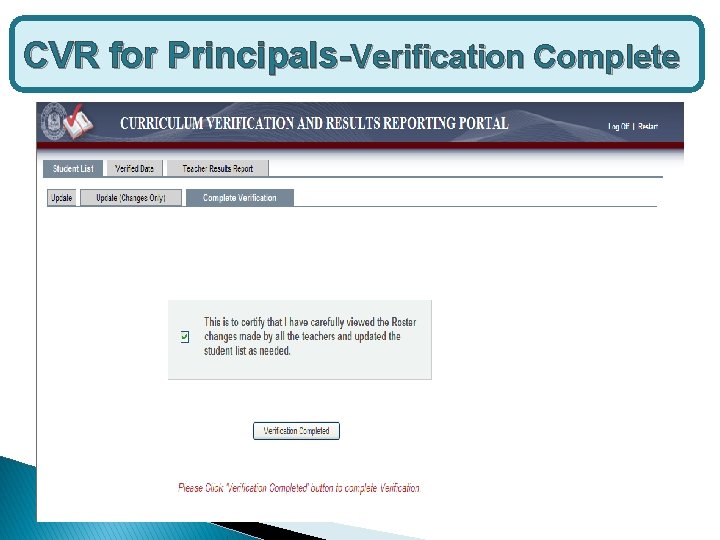 CVR for Principals-Verification Complete 