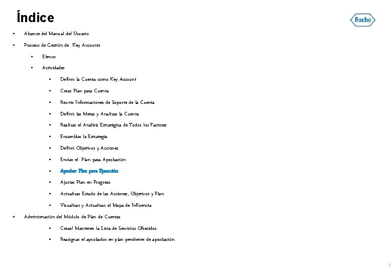 Índice • Alcance del Manual del Usuario • Proceso de Gestión de Key Accounts Índice • Alcance del Manual del Usuario • Proceso de Gestión de Key Accounts