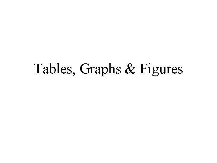 Tables, Graphs & Figures 