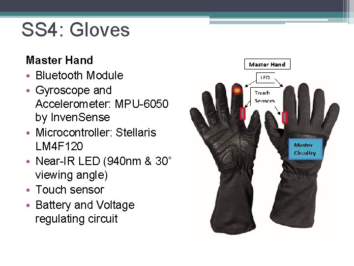 SS 4: Gloves Master Hand • Bluetooth Module • Gyroscope and Accelerometer: MPU-6050 by