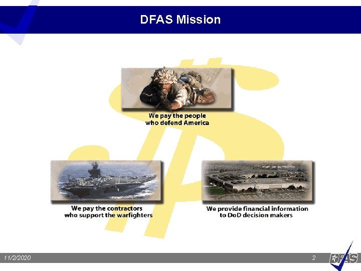 DFAS Mission 11/2/2020 2 