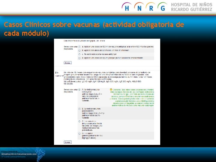 Casos Clínicos sobre vacunas (actividad obligatoria de cada módulo) 