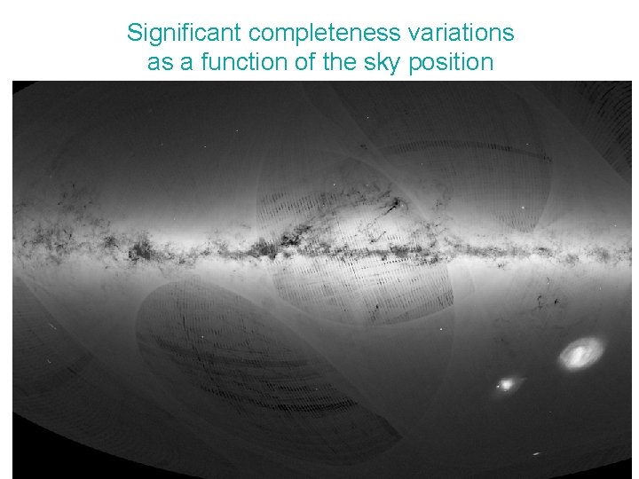 Significant completeness variations as a function of the sky position ESAC – November 2016