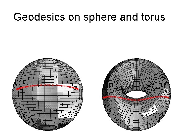 Geodesics on sphere and torus 