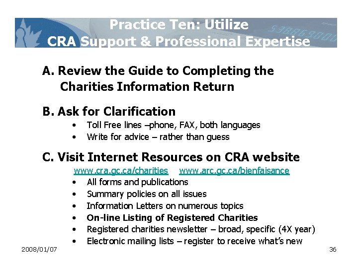 Practice Ten: Utilize CRA Support & Professional Expertise A. Review the Guide to Completing Practice Ten: Utilize CRA Support & Professional Expertise A. Review the Guide to Completing