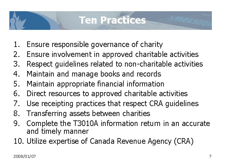 Ten Practices 1. 2. 3. 4. 5. 6. 7. 8. 9. Ensure responsible governance Ten Practices 1. 2. 3. 4. 5. 6. 7. 8. 9. Ensure responsible governance