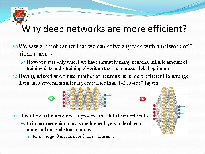 Why deep networks are more efficient? We saw a proof earlier that we can