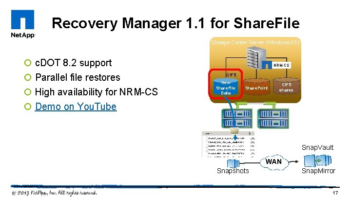 Recovery Manager 1. 1 for Share. File Storage Center Server (Windows IIS) ¡ c.