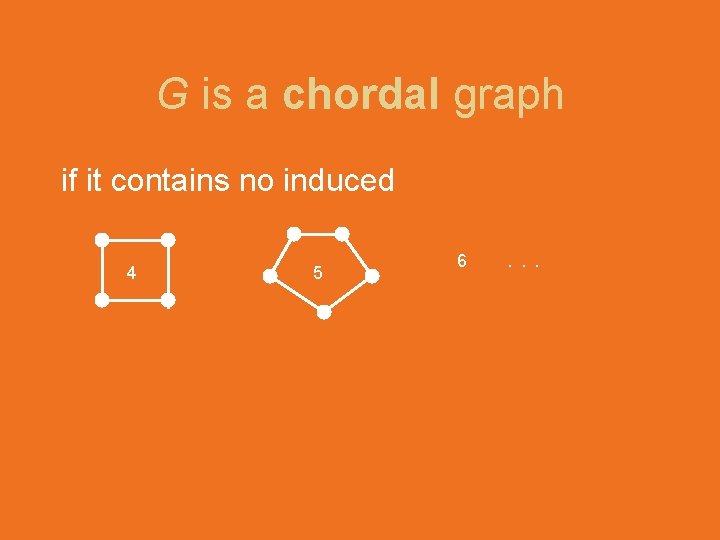 G is a chordal graph if it contains no induced 4 5 6 .