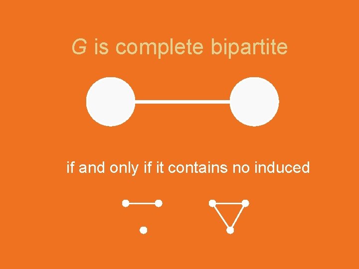 G is complete bipartite if and only if it contains no induced 