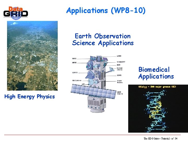 Applications (WP 8 -10) Earth Observation Science Applications Biomedical Applications High Energy Physics The