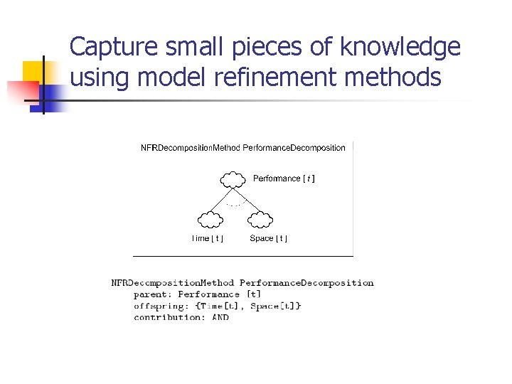 Capture small pieces of knowledge using model refinement methods 