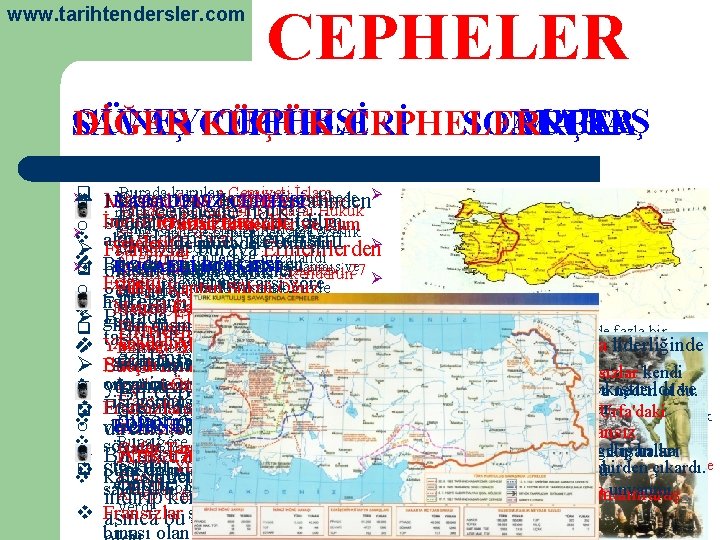 www. tarihtendersler. com CEPHELER MARAŞ GÜNEY CEPHESİ ANTEP URFA SONUÇTA SAVAŞ DİĞER CEPHELERİ KÜÇÜK