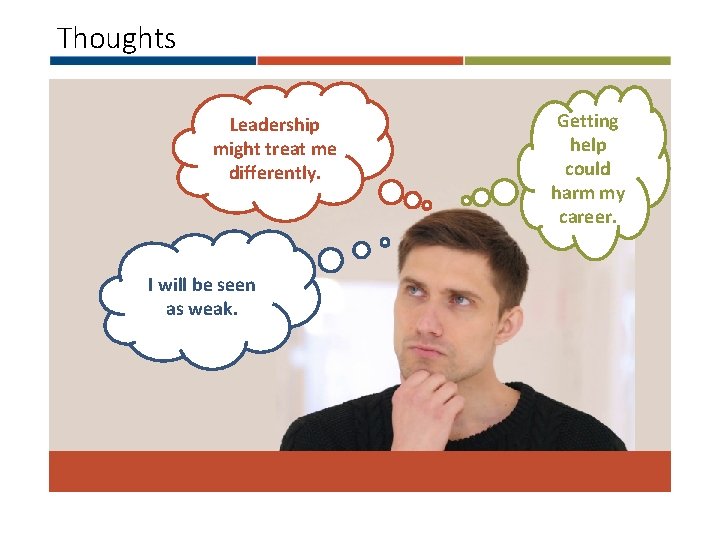 Thoughts Leadership might treat me differently. Getting help could harm my career. I will