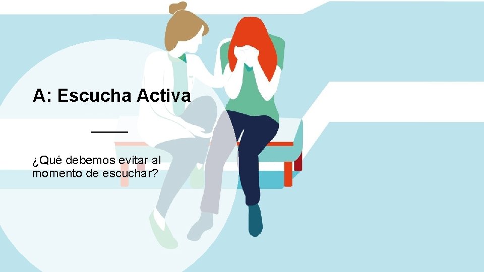 A: Escucha Activa ¿Qué debemos evitar al momento de escuchar? 