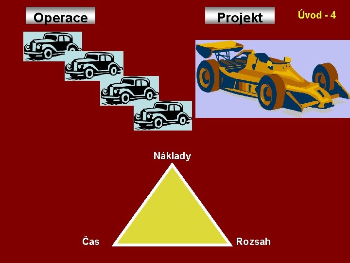 Operace Projekt Náklady Čas Rozsah Úvod - 4 