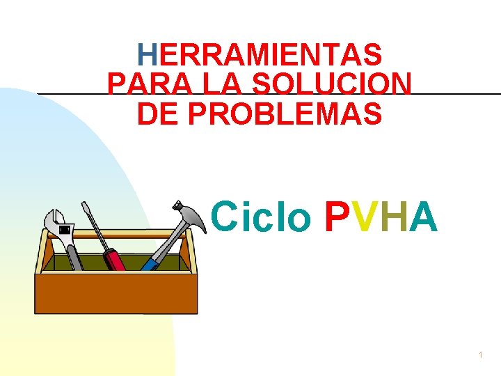 HERRAMIENTAS PARA LA SOLUCION DE PROBLEMAS Ciclo PVHA 1 