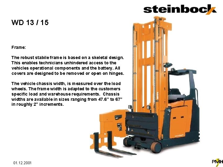 WD 13 / 15 Frame: The robust stabile frame is based on a skeletal