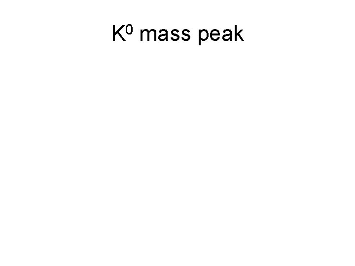 K 0 mass peak 
