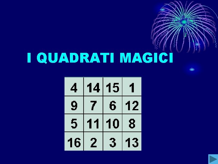 I QUADRATI MAGICI 