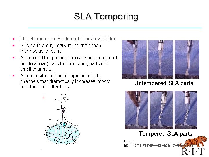 SLA Tempering § § http: //home. att. net/~edgrenda/pow 21. htm SLA parts are typically