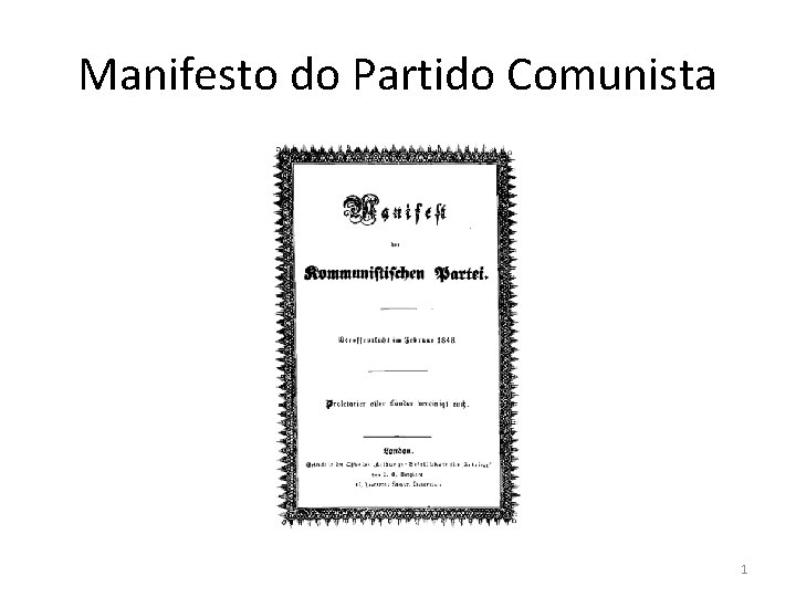 Manifesto do Partido Comunista 1 