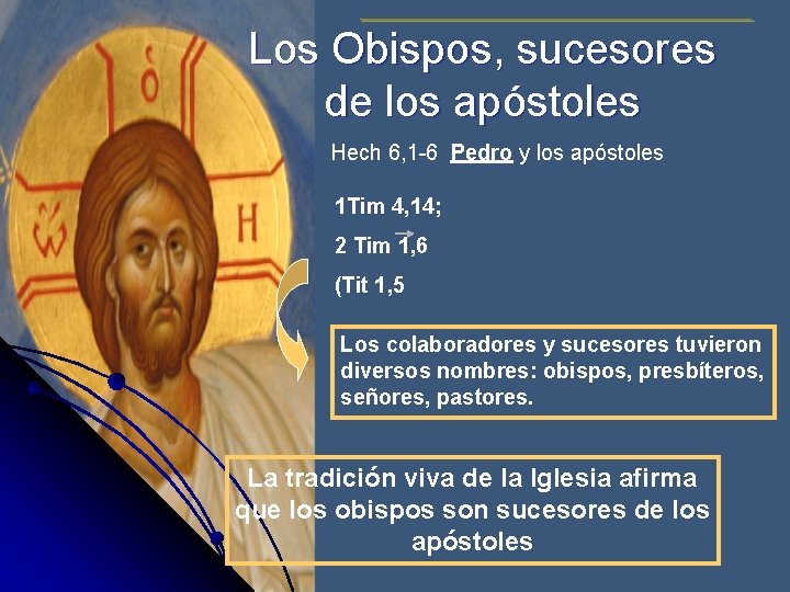 Los Obispos, sucesores de los apóstoles Hech 6, 1 -6 Pedro y los apóstoles