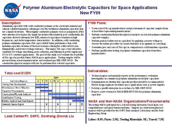 Polymer Aluminum Electrolytic Capacitors for Space Applications New