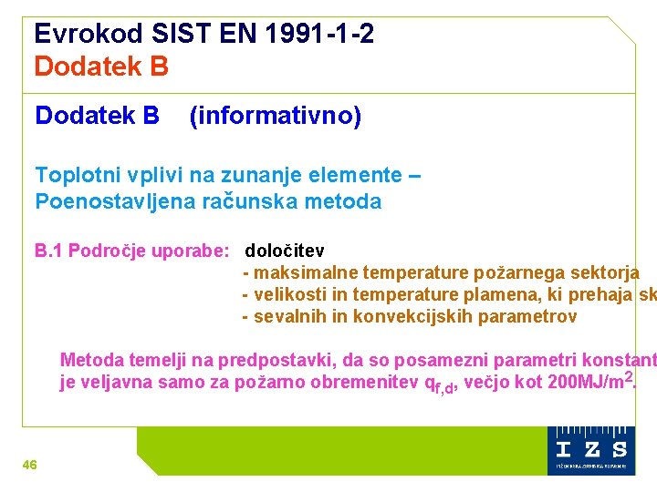 Evrokod SIST EN 1991 -1 -2 Dodatek B (informativno) Toplotni vplivi na zunanje elemente