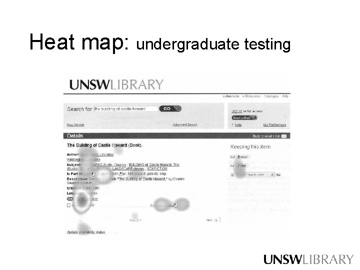 Heat map: undergraduate testing Heat map: undergraduate testing