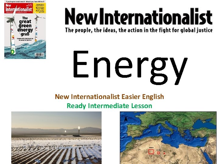 Energy New Internationalist Easier English Ready Intermediate Lesson 