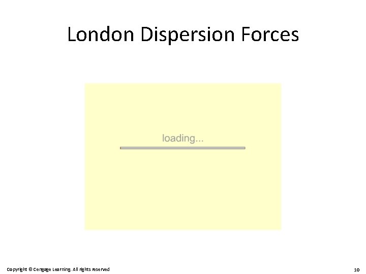 London Dispersion Forces Copyright © Cengage Learning. All rights reserved 10 